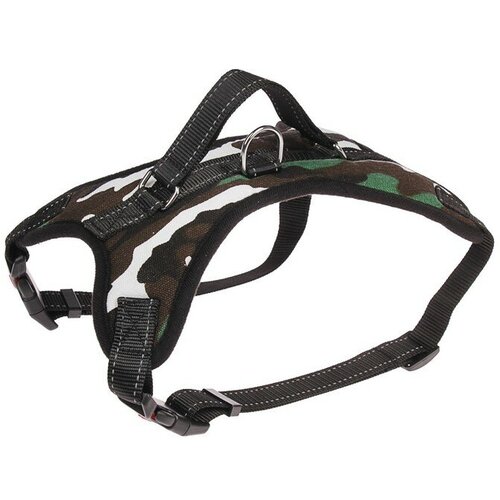 Шлейка мягкая со светоотражающими элементами, размер L (ОШ 54-69 см, ОГ 64-86 см), хаки