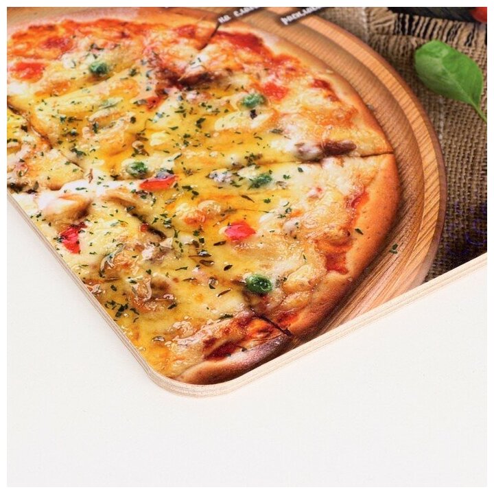Дарим Красиво Доска разделочная "Пицца" 18,2×28×0,6 см - фотография № 3