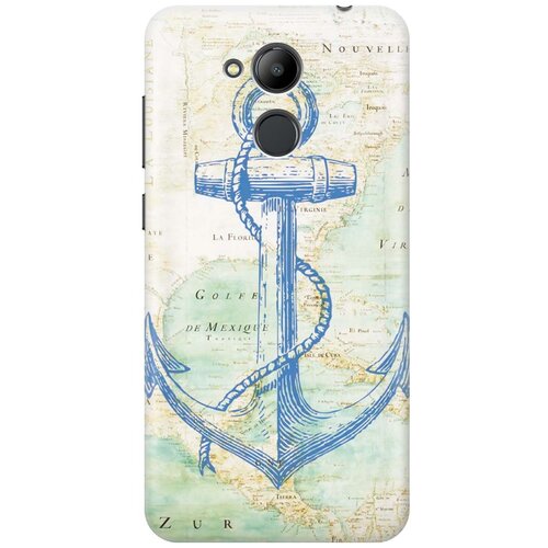 фото Re:paчехол - накладка artcolor для honor 6c pro с принтом "якорь на карте"