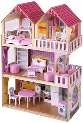 DreamToys кукольный домик Серафима с мебелью, розовый