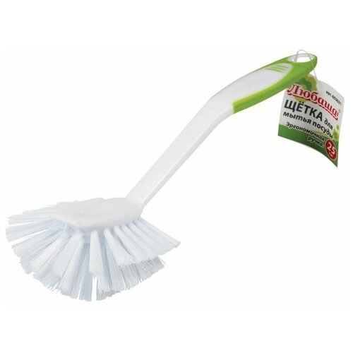 Щётка для мытья посуды Любаша 603631, белый/зеленый, 1 шт., 1 лист., 1 уп.