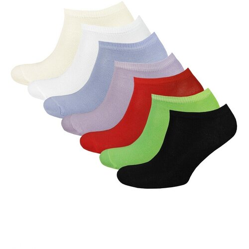 фото Женские носки status укороченные, подарочная упаковка, вязаные, усиленная пятка, 7 пар, размер 23-25, мультиколор