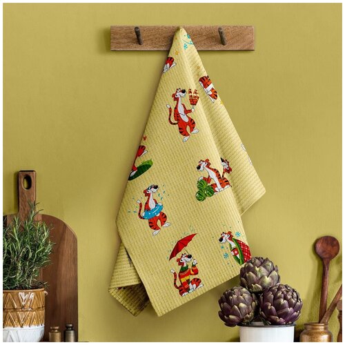 Тейковский ХБК Полотенце вафельное 45х60 «Mia Cara» 30444-3 Времена года (микс) Желтый