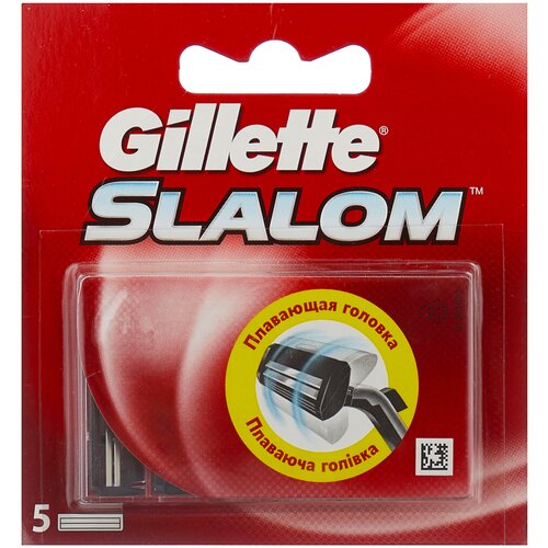 Сменные кассеты Gillette Slalom, красный, 5 шт. сменные кассеты для бритья gillette slalom 5 штук