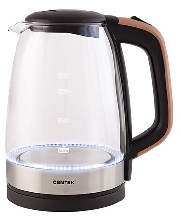 Электрочайник Centek CT-0065 Beige стекло - фотография № 1