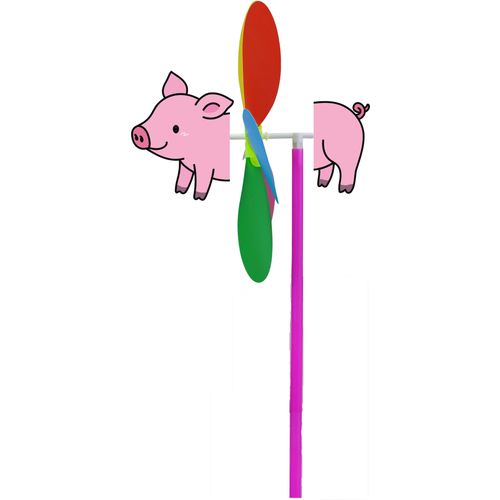 вертушка детская ветрячок цветочки ветряная мельничка размер 27 х 4 х 50 см Ветерок цветочек, ветряная мельница, игрушка - вертушка для детей с фигуркой животного свинка, диаметр 23.5 см.