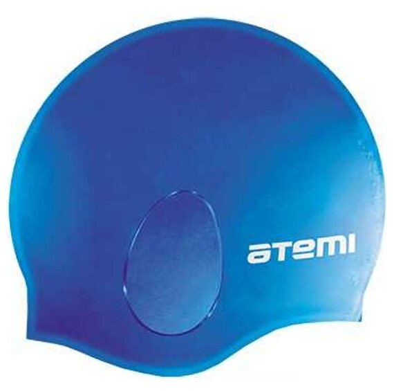 Шапочка для плавания Atemi , силикон (c "ушами"), син, EC104