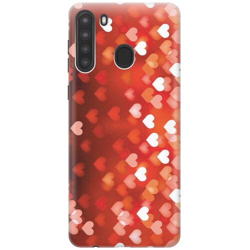 фото Gosso ультратонкий силиконовый чехол-накладка для samsung galaxy a21 с принтом "бокэ из красных сердечек"