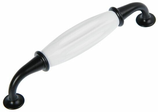 Ручка скоба STYLISH Ceramics 003, 128 мм, керамическая чёрная