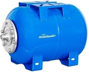 фото Бак гидропневмобак 36л синий гориз, фланец стальной d 1 аквабрайт
