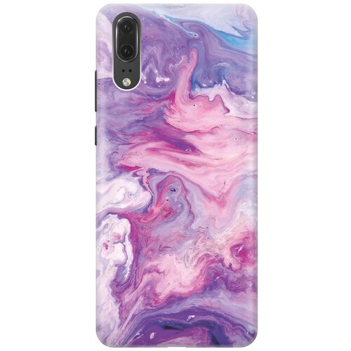 фото Cиликоновый чехол на huawei p20 / хуавей п20 с принтом "purple marble" gosso