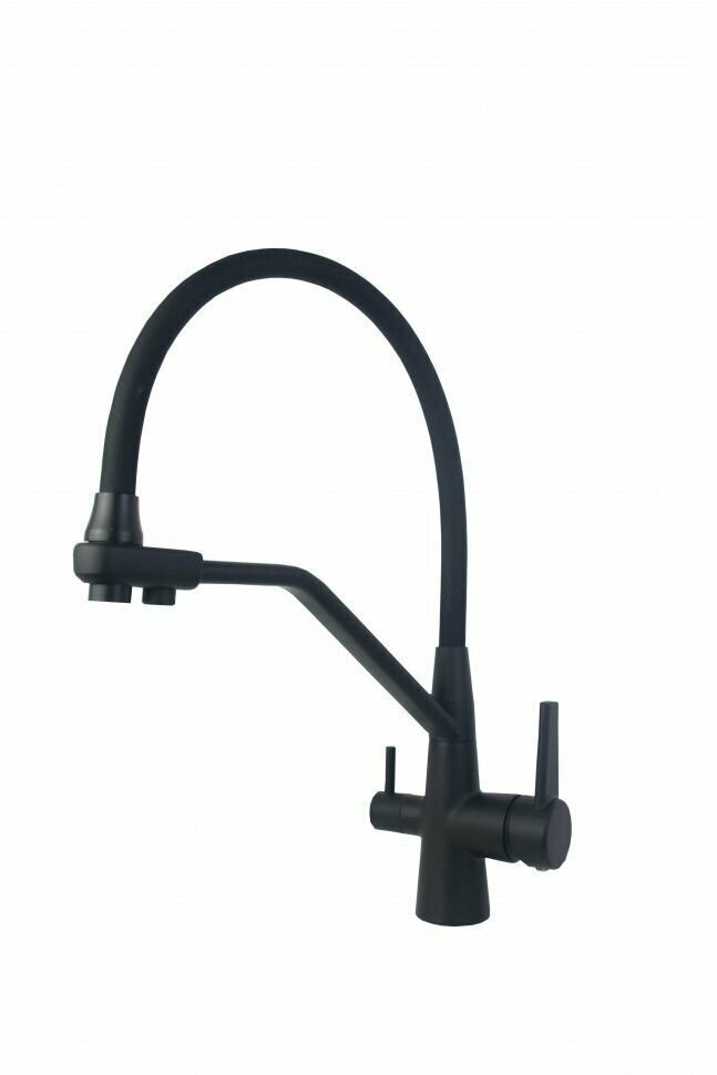 Смеситель для кухни с фильтром для питьевой воды и выдвижным изливом SCHEIN 8684-BP, цвет черный