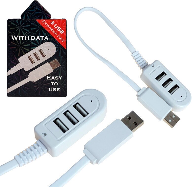 Разветвитель USB H030 (Хаб) делитель USB на 3 порта длина 30см концентратор usb