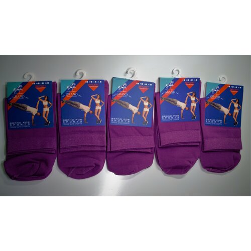 Носки GRAND, 5 пар, размер 40-45, фиолетовый