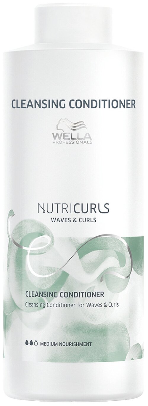 Wella Professionals бальзам NutriCurls Waves & Curls Cleansing Conditioner Очищающий для вьющихся и кудрявых волос, 1000 мл