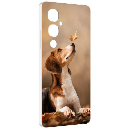 Чехол MyPads бигль-собака для Tecno Pova 4 Pro задняя-панель-накладка-бампер