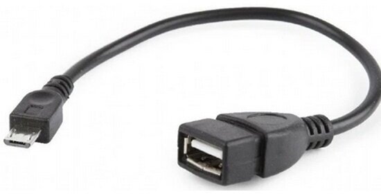 Кабель Cablexpert USB 2.0 OTG USBAF/MicroBM, 0.15м, удлиненный разъем micro USB - 9мм