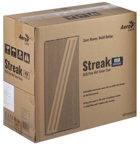 Корпус ATX AEROCOOL Streak-A-BK-v1, Midi-Tower, без БП, черный - фото №15