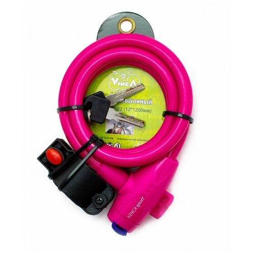 фото Замок трос 12*1200 мм, цвет розовый vinca sport