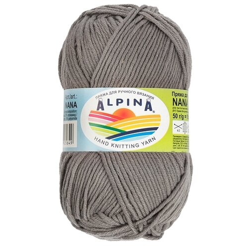 фото Набор пряжи alpina "nana", 10*50 г, 105 м+/-10 м, №21 серый