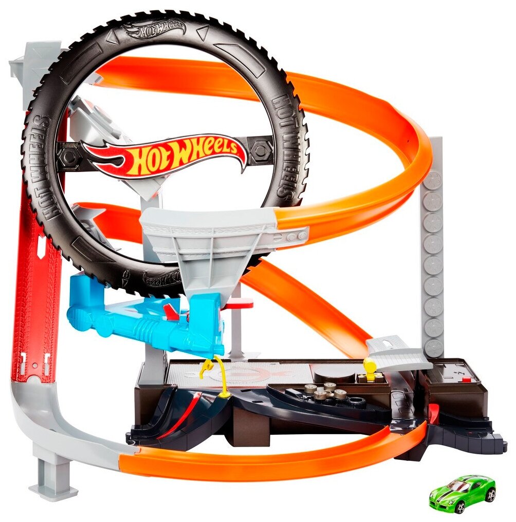 Трек Hot Wheels City Hyper-Boost Tire Shop GJL16