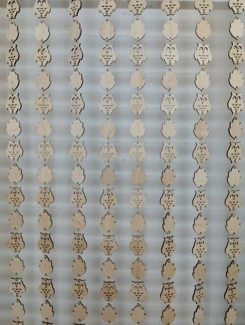 фото Шторы деревянные Листочек и сова 95х200см.