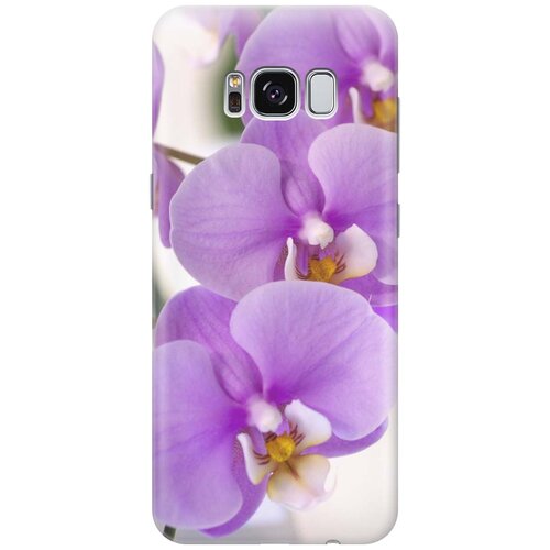 фото Gosso ультратонкий силиконовый чехол-накладка для samsung galaxy s8 с принтом "сиреневые орхидеи"