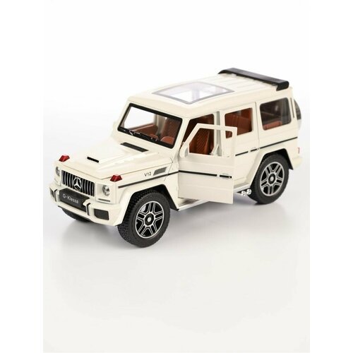Модель автомобиля Мерседес Гелендваген коллекционная металлическая игрушка масштаб 1:24 белый