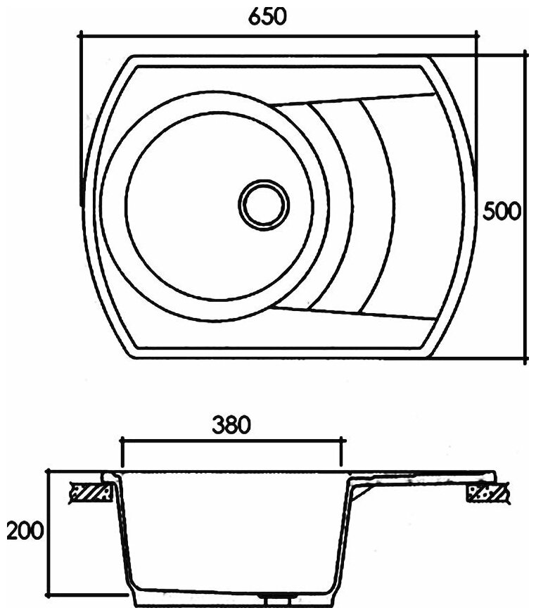 Кухонная мойка GRANFEST Rondo GF-R650L белый - фотография № 6