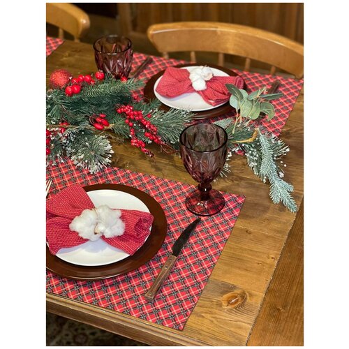 Салфетки для сервировки стола ONE LAYER праздничные из 100% хлопка 32x45см, 2шт.