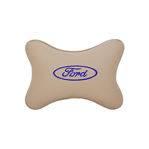 фото Подушка на подголовник экокожа beige (синяя) ford vital technologies