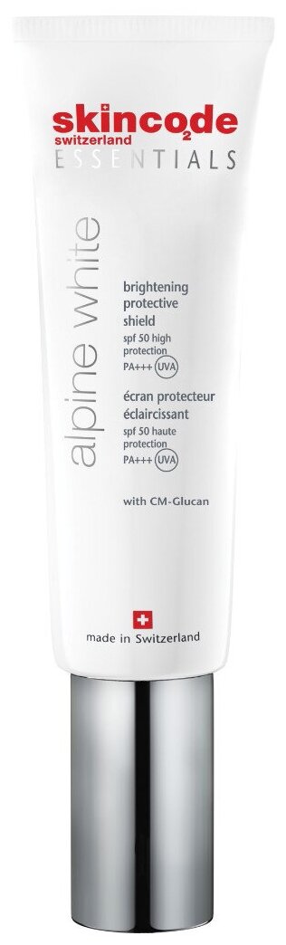 Skincode Essentials Alpine White Brightening protective shield Осветляющий защитный крем SPF 50/PA+++, 30 мл