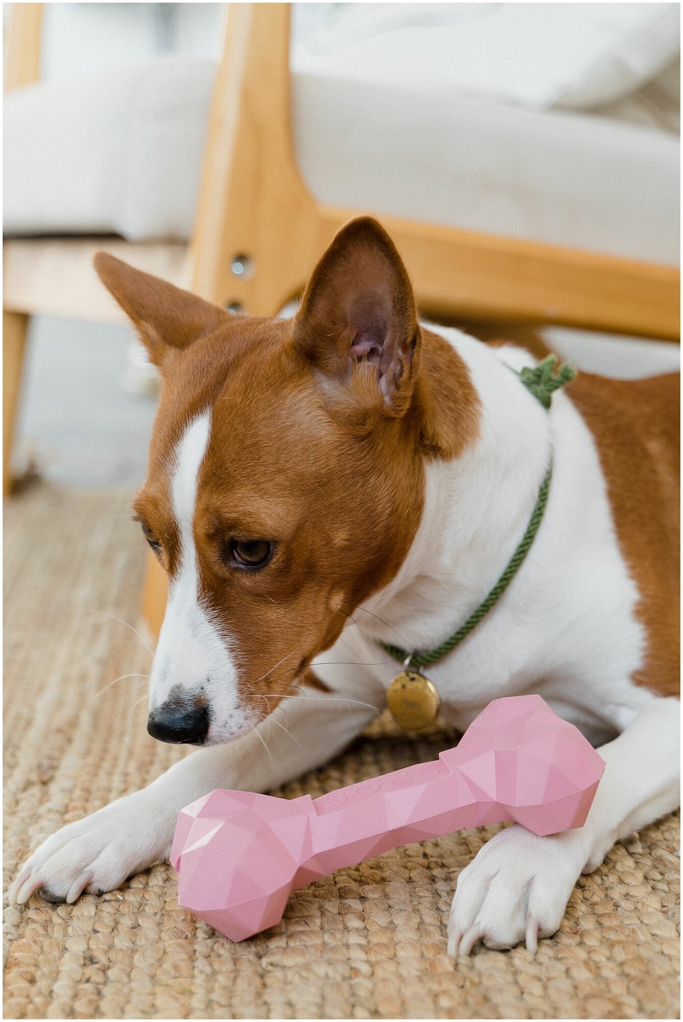Супер прочная игрушка для собак силиконовая косточка TopDog, для чистки зубов - фотография № 1