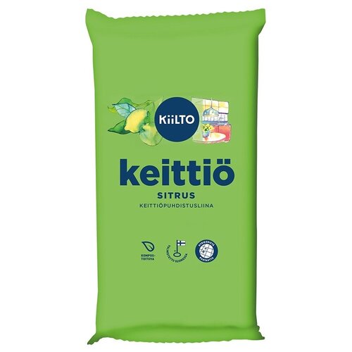 Влажные салфетки для уборки на кухне KIILTO, 320 г, 36 шт.