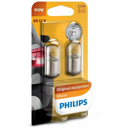 Лампы 12V R10W BA15 (блистер, 2шт) PHILIPS 12814B2