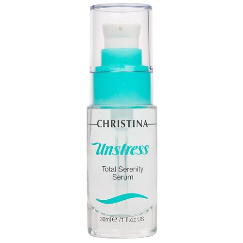 Christina Unstress Total Serenity Serum Успокаивающая сыворотка Тоталь (шаг 5) для лица, шеи и декольте, 30 мл christina forever young total renewal serum омолаживающая сыворотка для лица шеи и декольте тоталь шаг 7 30 мл