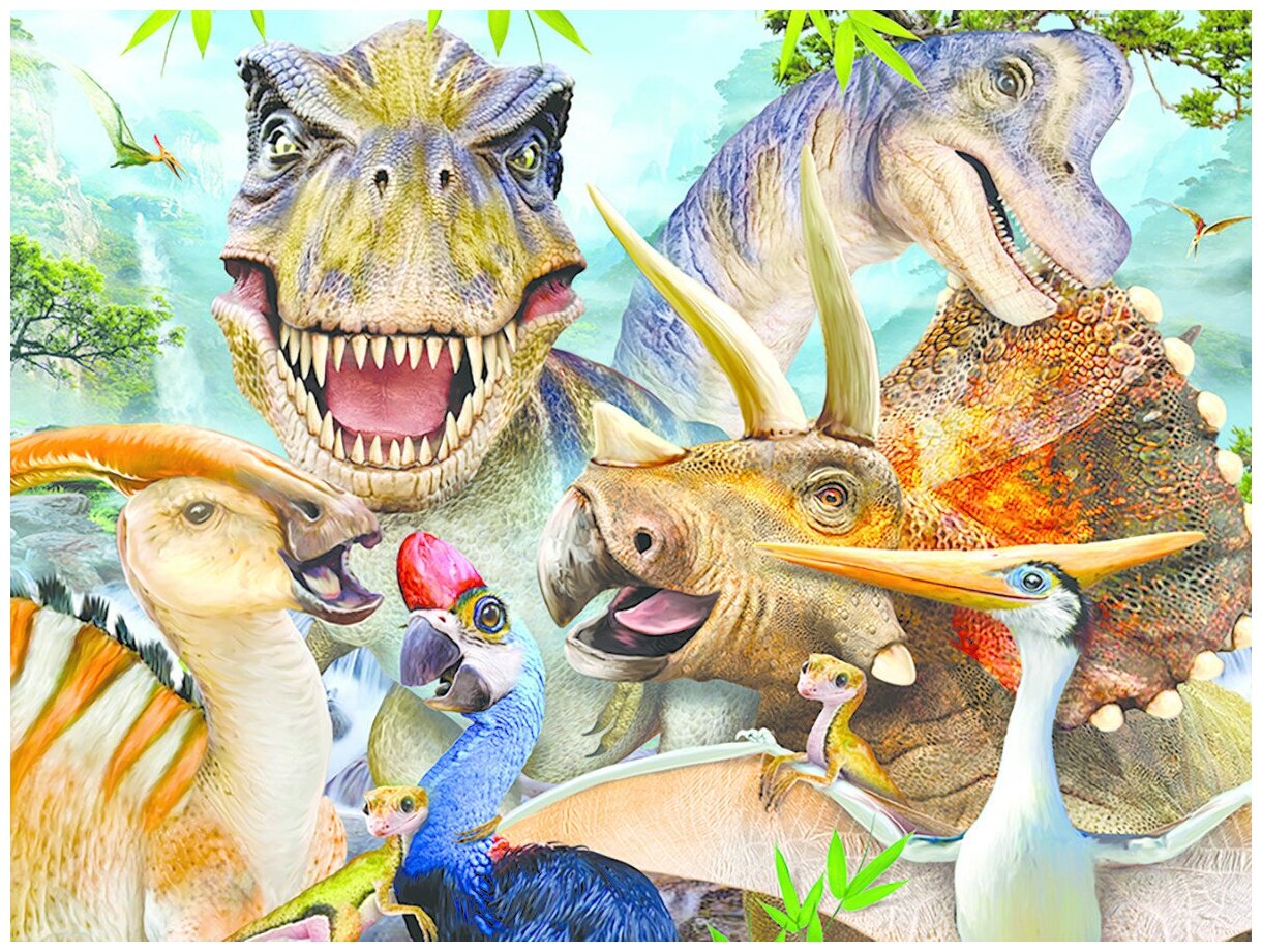 PRIME 3D "Динозавры селфи 13604" - 3D пазл - фото №2
