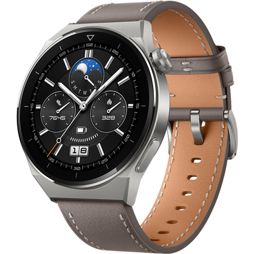 HUAWEI Умные часы HUAWEI Watch GT 3 Pro, светло-серый титановый корпус с ремешком из фторэластомера