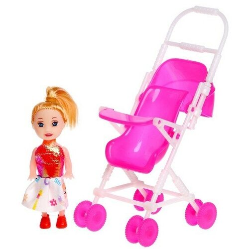 Кукла-модель «Даша» с коляской и куклой малышкой, микс