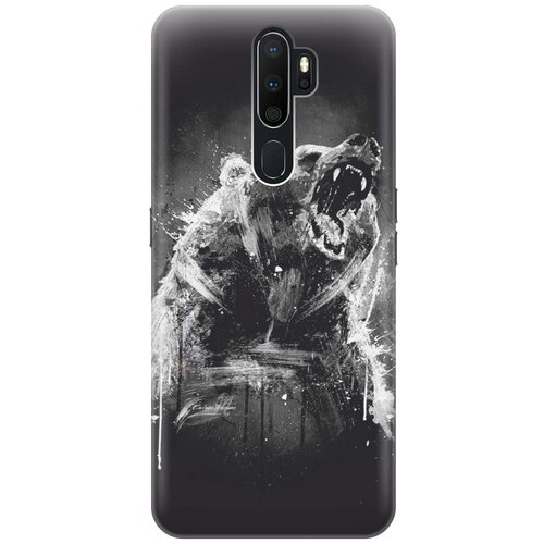 фото Cиликоновый чехол на oppo a5 2020 / оппо а5 2020 с принтом "разъяренный медведь" gosso