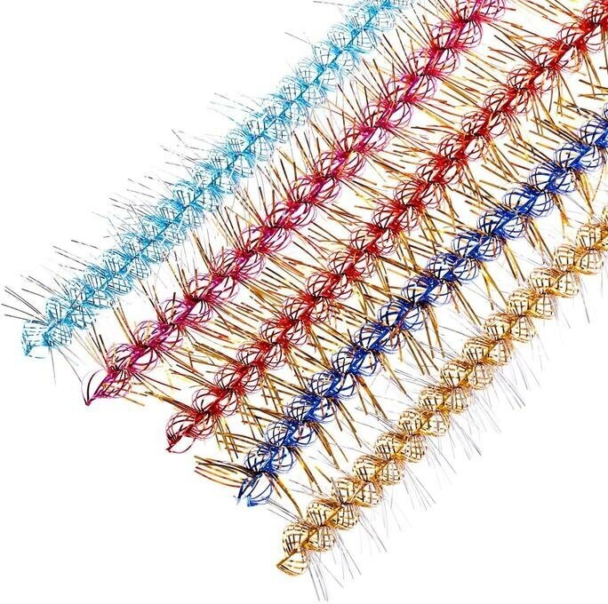 фото Мишура новогодняя № 12, двойная , d-15+15мм, 200 см микс, 10 штук