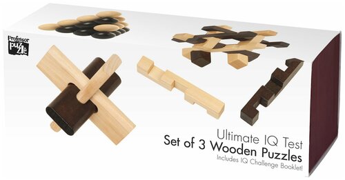 Набор головоломок Professor Puzzle Ultimate IQ Test Set of 3 Wooden Puzzles 3 шт.