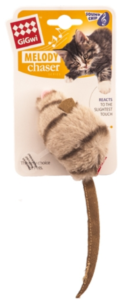 Мышка со звуковым чипом 9см, серия Melody Chaser GiGwi - фото №9