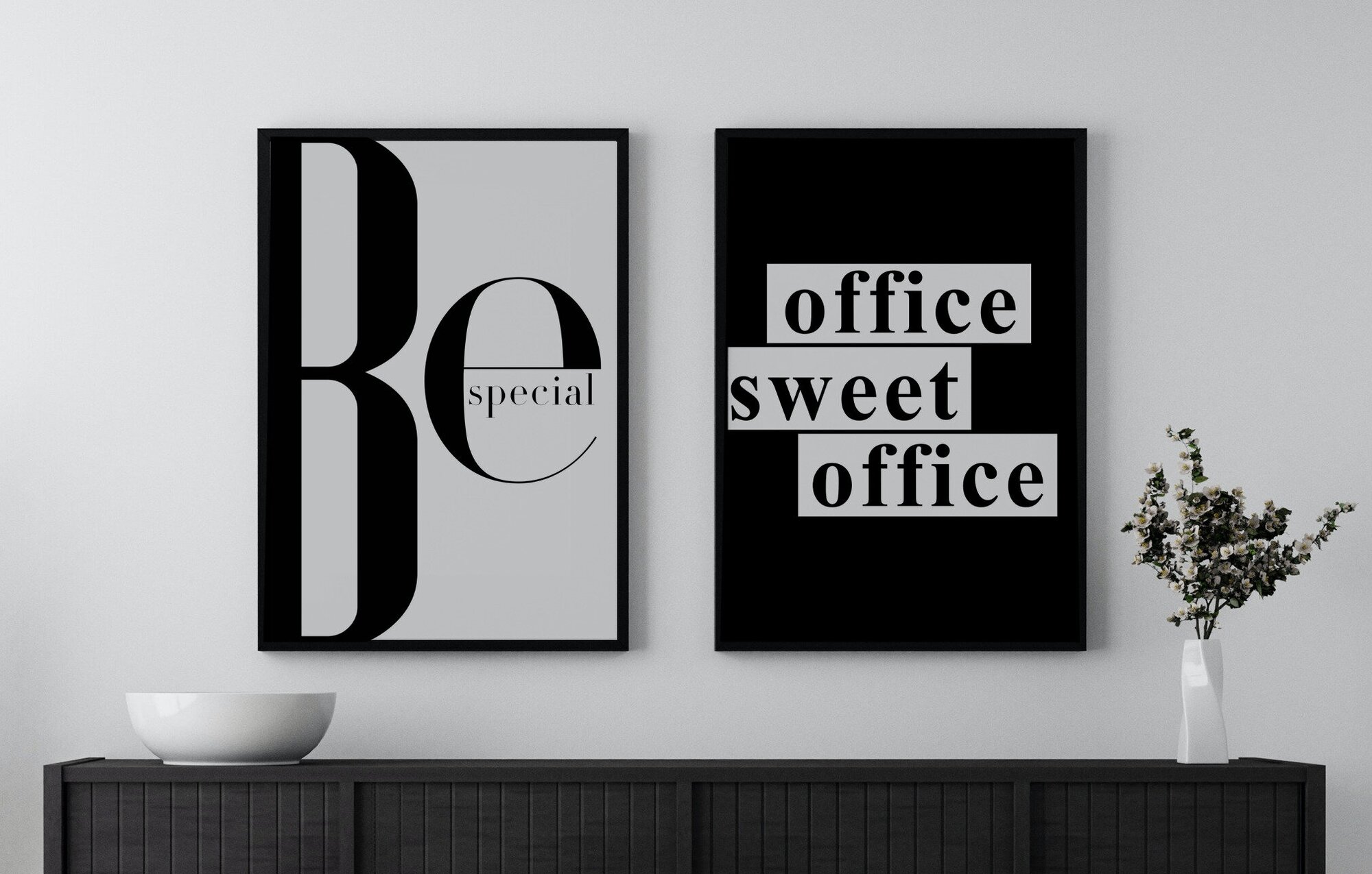 Набор плакатов "Для Офиса" / Формат А3 / 2 шт. (30х42 см) / Набор интерьерных постеров c черной рамкой