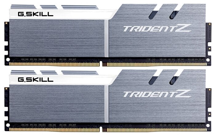 Модуль памяти DDR4 32GB (2*16GB) G.Skill F4-3600C17D-32GTZSW Trident Z PC4-28800 3600MHz CL17 XMP 1.35V Silver-White