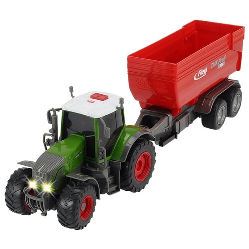 Трактор Dickie Toys Fendt 939 Vario с прицепом 3737002, 41 см, зеленый/красный трактор happy fendt с прицепом для перевозки животных 30 см свет звук dickie toys 3815004