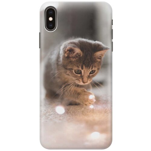 фото Gosso ультратонкий силиконовый чехол-накладка для apple iphone xs max с принтом "котенок и свет"