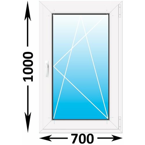 Пластиковое окно Melke одностворчатое 700x1000 (ширина Х высота) (700Х1000) окна пластиковые пвх 60 мм размер 500мм 500мм одностворчатое поворотно откидное стеклопакет двухкамерный 4 10 4 10 4 цвет графит