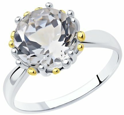 Кольцо Diamant online, серебро, 925 проба, горный хрусталь