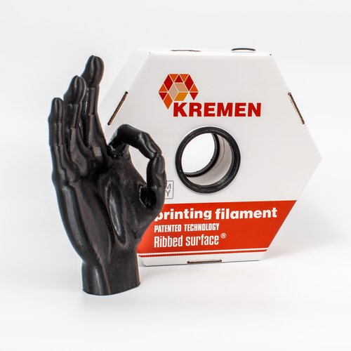 Пластик для 3D принтера Kremen ABS (1кг, 1.75мм, черный, Ribbed surface)